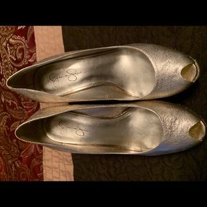 Jessica Simpson Gold Wedge Sandals size 10